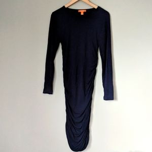 Joe Fresh Navy Stretchy Long Sleeve Dress M